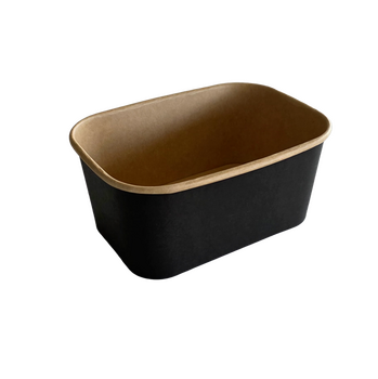 Bac rectangulaire en carton Noir pour glaces 1000 ml - Carton de 300 unités