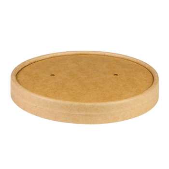 Couvercle en carton double paroi KRAFT pour pot 770 et 960 ml - Carton de 500 unités