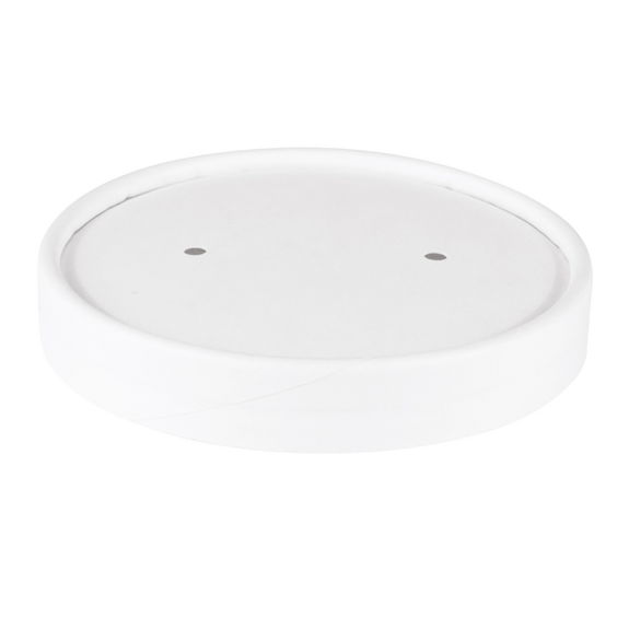 Couvercle en carton double paroi BLANC pour pot 237 et 360 ml - Carton de 500 unités