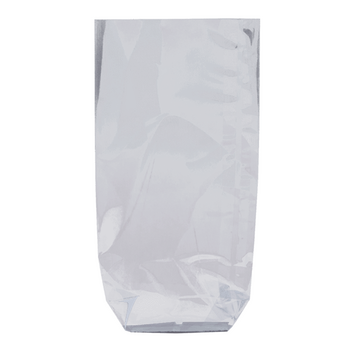 Sachet avec fond rigide PP argent 140 x 305 mm - carton vrac de 1000 unités