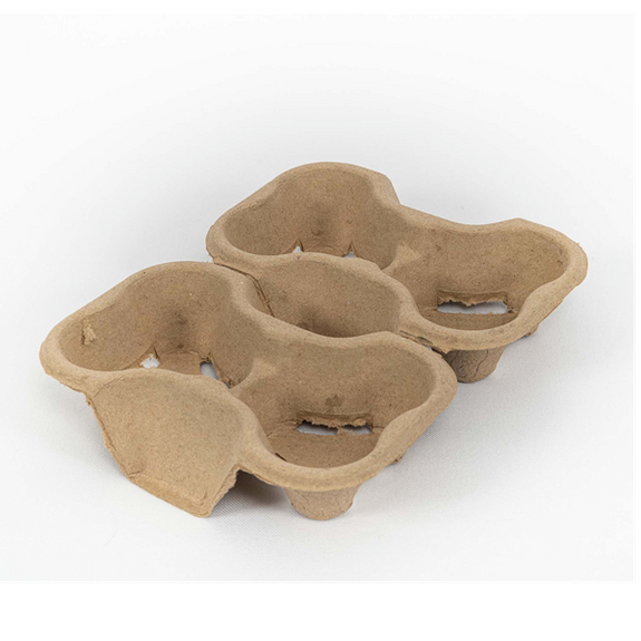 Porte Gobelets en carton recyclé 4 emplacements  - Paquet de 50 unités