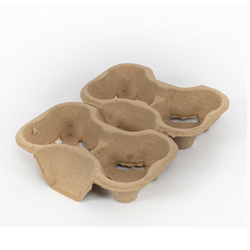 Porte Gobelets en carton recyclé 4 emplacements  - Paquet de 50 unités