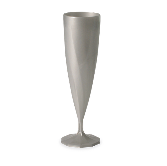 Flûte à champagne ARGENT en PS 13.5 cl - Carton de 200 unités