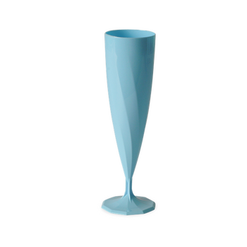 Flûte à champagne BLEU CIEL en PS 13.5 cl - Carton de 200 unités