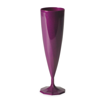 Flûte à champagne POURPRE pailletée en PS 13.5 cl - Carton de 200 unités