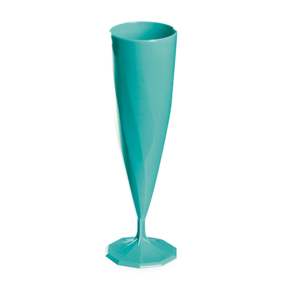 Flûte à champagne TURQUOISE en PS 13.5 cl - Carton de 200 unités