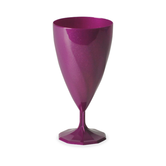 Verre à vin POURPRE Pailletée en PS 15 cl - Carton de 168 unités