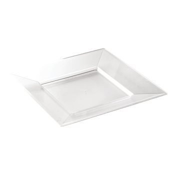 Assiette carrée injectée CRISTAL 18 x 18 cm réutilisable - Carton de 72 unités