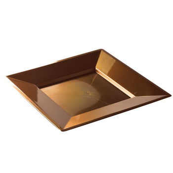 Assiette carrée injectée CHOCOLAT 24 x 24 cm réutilisable - Carton de 96 unités
