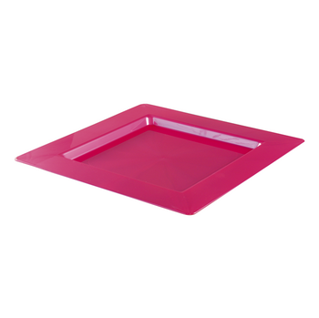 Sous assiette carrée injectée ROSE MAGENTA 30 x 30 cm réutilisable - Carton de 72 unités