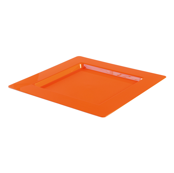 Sous assiette carrée injectée ORANGE 30 x 30 cm réutilisable - Carton de 72 unités