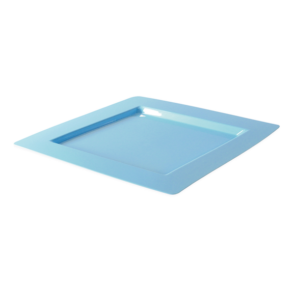 Sous assiette carrée injectée BLEU CIEL 30 x 30 cm réutilisable - Carton de 72 unités