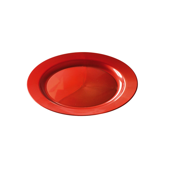 Assiette ronde injectée ROUGE CARMIN 19 cm réutilisable - Carton de 96 unités
