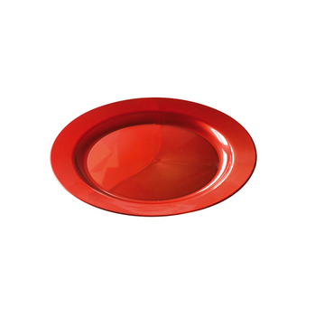 Assiette ronde injectée ROUGE CARMIN 19 cm réutilisable - Carton de 96 unités