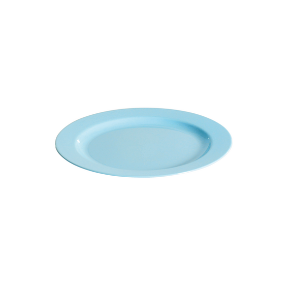 Assiette ronde injectée BLEU CIEL 19 cm réutilisable - Carton de 96 unités