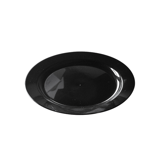 Assiette ronde injectée NOIRE EBENE 19 cm réutilisable - Carton de 96 unités