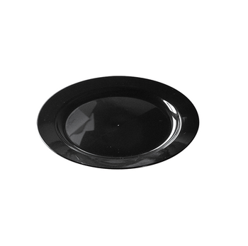 Assiette ronde injectée NOIRE EBENE 19 cm réutilisable - Carton de 96 unités