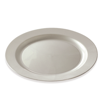 Assiette ronde injectée ARGENT 24 cm réutilisable - Carton de 132 unités