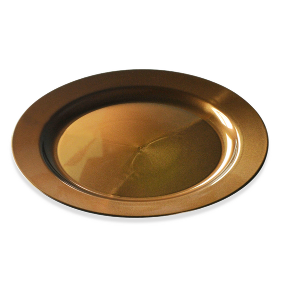 Assiette ronde injectée CHOCOLAT 24 cm réutilisable - Carton de 132 unités