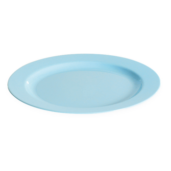 Assiette ronde injectée BLEU CIEL 24 cm réutilisable - Carton de 132 unités