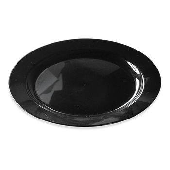 Assiette ronde injectée NOIRE EBENE 24 cm réutilisable - Carton de 132 unités