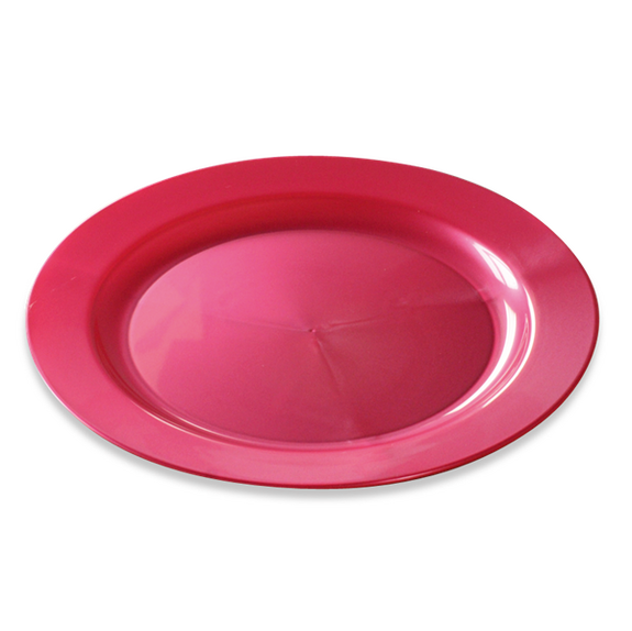 Assiette ronde injectée ROSE MAGENTA 24 cm réutilisable - Carton de 132 unités