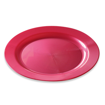 Assiette ronde injectée ROSE MAGENTA 24 cm réutilisable - Carton de 132 unités
