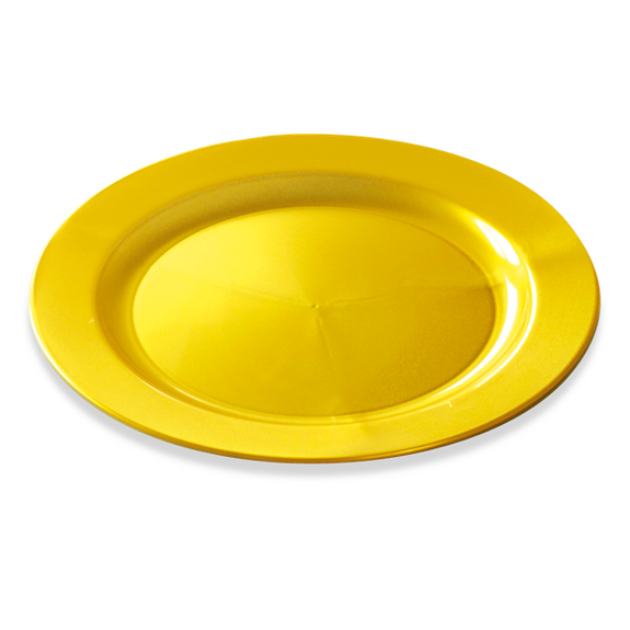 Assiette ronde injectée OR 24 cm réutilisable - Carton de 132 unités