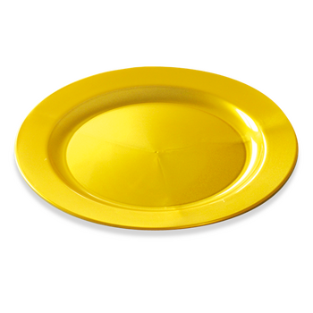 Assiette ronde injectée OR 24 cm réutilisable - Carton de 132 unités