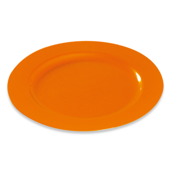 Assiette ronde injectée ORANGE 24 cm réutilisable - Carton de 132 unités