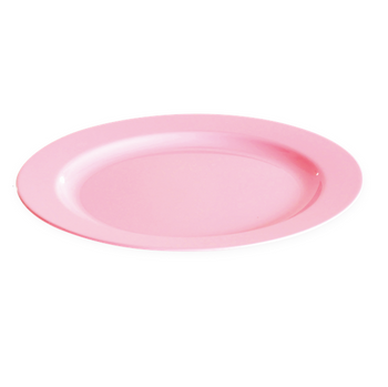 Assiette ronde injectée ROSE 24 cm réutilisable - Carton de 132 unités