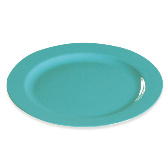 Assiette ronde injectée TURQUOISE 24 cm réutilisable - Carton de 132 unités
