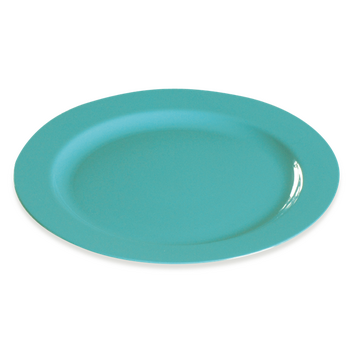Assiette ronde injectée TURQUOISE 24 cm réutilisable - Carton de 132 unités