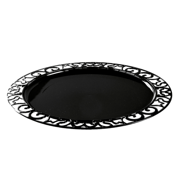 Sous assiette ronde injectée NOIRE EBENE 30 cm réutilisable - Carton de 72 unités