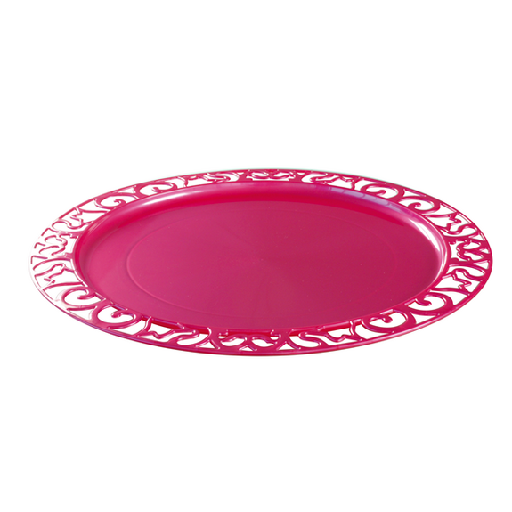 Sous assiette ronde injectée ROSE MAGENTA 30 cm réutilisable - Carton de 72 unités
