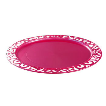 Sous assiette ronde injectée ROSE MAGENTA 30 cm réutilisable - Carton de 72 unités