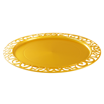 Sous assiette ronde injectée OR 30 cm réutilisable - Carton de 72 unités