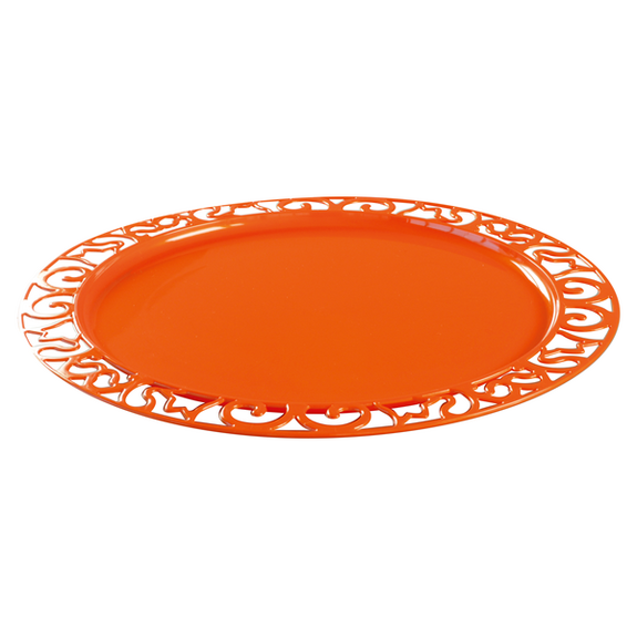 Sous assiette ronde injectée ORANGE 30 cm réutilisable - Carton de 72 unités