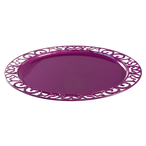 Sous assiette ronde injectée POURPRE Pailletée 30 cm réutilisable - Carton de 72 unités