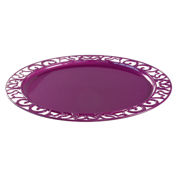 Sous assiette ronde injectée POURPRE Pailletée 30 cm réutilisable - Carton de 72 unités