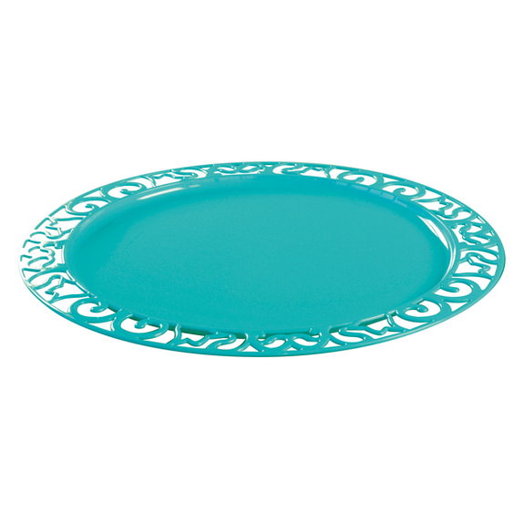 Sous assiette ronde injectée TURQUOISE 30 cm réutilisable - Carton de 72 unités
