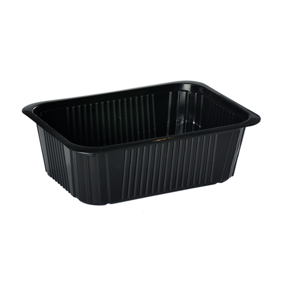Barquette thermoscellable NOIRE en PP - 1200 ml - carton de 600 unités