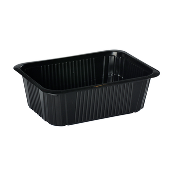 Barquette thermoscellable NOIRE en PP - 1200 ml - carton de 600 unités