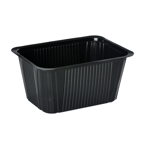 Barquette thermoscellable NOIRE en PP - 1500 ml - carton de 600 unités