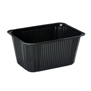 Barquette thermoscellable NOIRE en PP - 1500 ml - carton de 600 unités