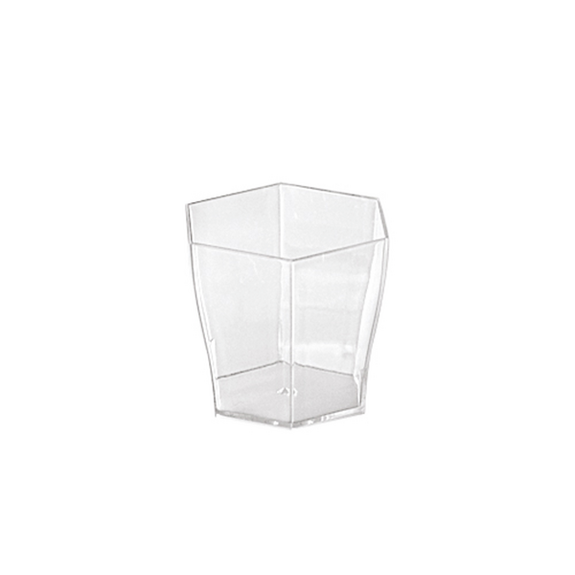 Mise en bouche hexagonale cristal  5.5 cl - 4.6 x 5.5 x 4.6 cm - carton de 864 unités