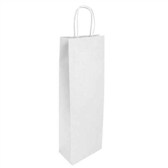 Sac bouteille KRAFT BLANC 14+8x40 cm - carton de 250 unités