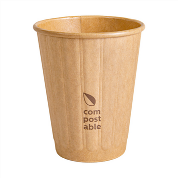 Gobelet COMPOSTABLE KRAFT double paroi en carton 24 cl pour café et boissons chaudes - carton de 1000 unités
