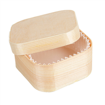 Mini boîte carrée en bambou avec couvercle - 8x8x4cm - carton de 200 unités