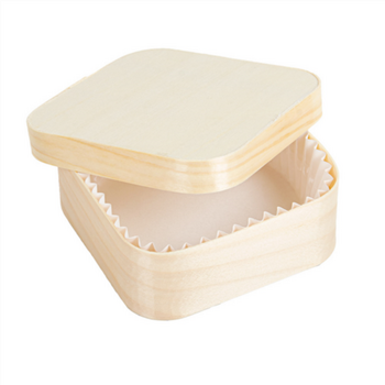 Mini boîte carrée en bambou avec couvercle - 11x11x4cm - carton de 200 unités